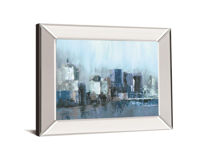 Citlylines By Jones, Cy - Mirror Framed Print Wall Art - Blue