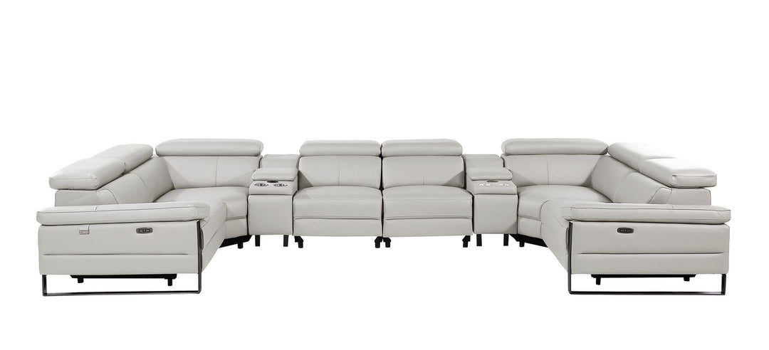 1246 - 8-Piece U-Shaped Modular Power Reclining Sectional With 4 Power Recliners And Power Headrest