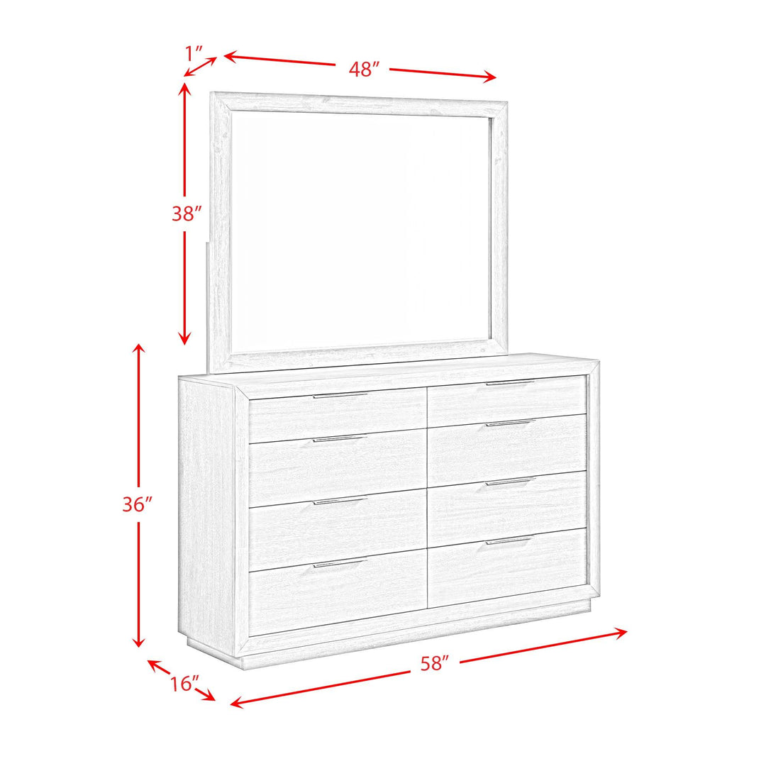 Arcadia - Dresser & Mirror Set - Grey