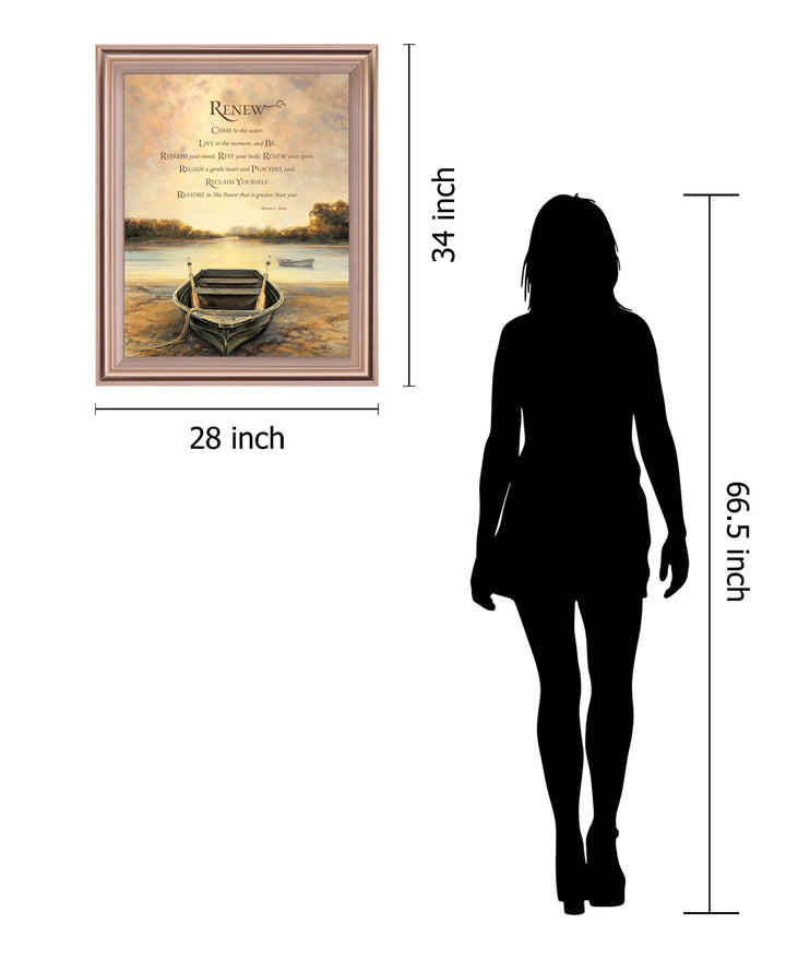 Tranquil Rowboat Morning - 28" x 34" Framed Wall Art