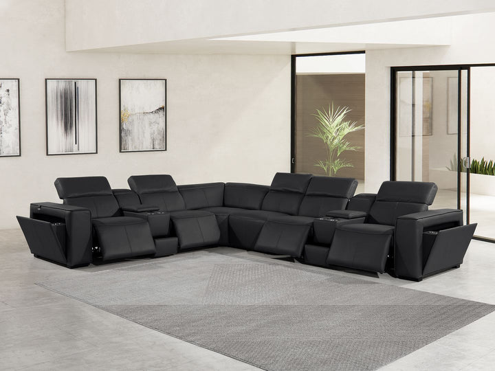 1224 - 8-Piece L-Shaped Sectional Sofa In With 4 Power Recliners &amp; Power Headrests