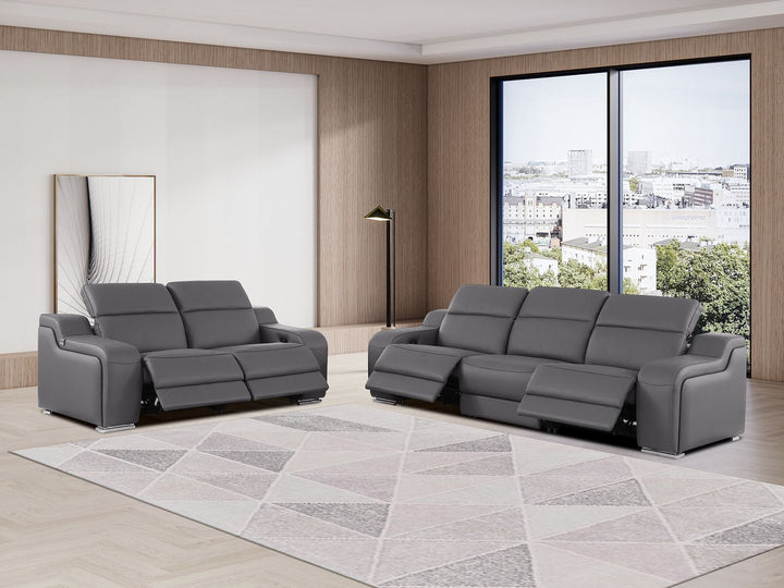 1116 - 5-Piece Modular Power Reclining Sofa And Loveseat Set In With 4 Power Recliners &amp; Power Headrests