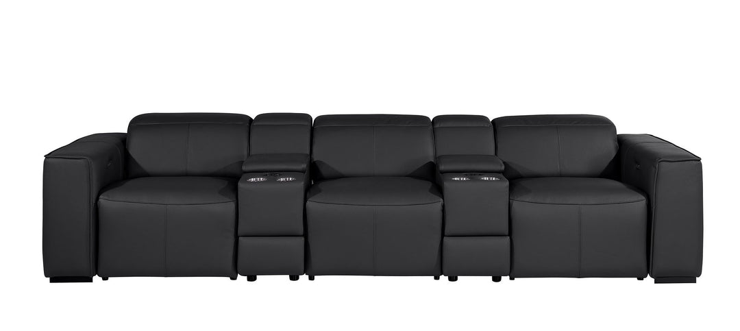 1224 - 5-Piece Modular Power Reclining Sofa In With 3 Power Recliners &amp; Power Headrests