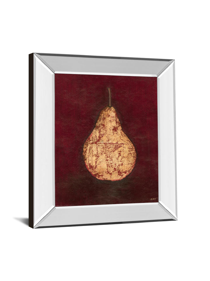 Gold Pear By Norman Wyatt, Jr. - Mirror Framed Print Wall Art - Red