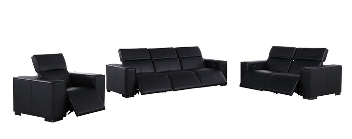 1208 - Leather Reclining Set (Sofa, Loveseat &amp; Chair With 6 Power Recliners)