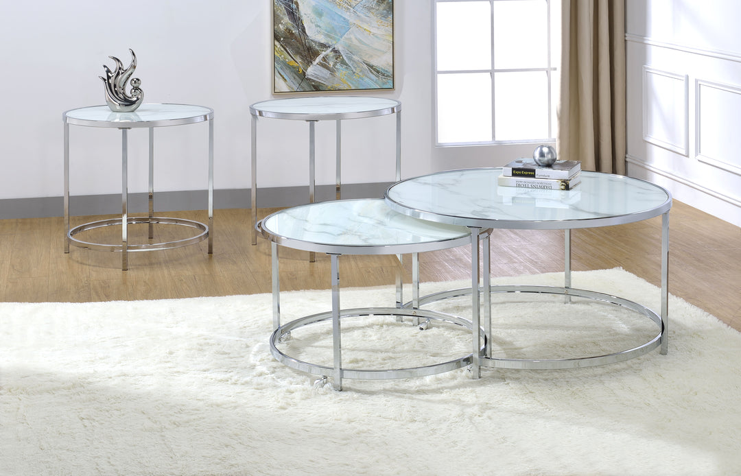 Rayne - 3 Piece Table Set - White