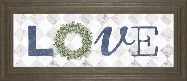 18x42 Love With Eucalyptus Wreath I By Marla Rae - Gray