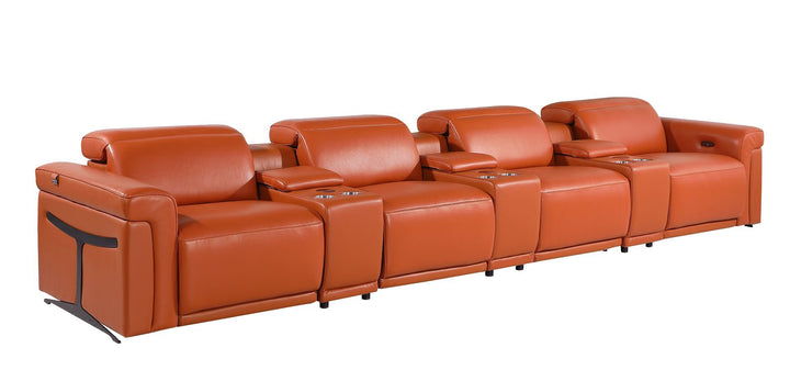 1126 - 7-Piece Modular Power Reclining Sofa In With 4 Power Recliners &amp; Power Headrests