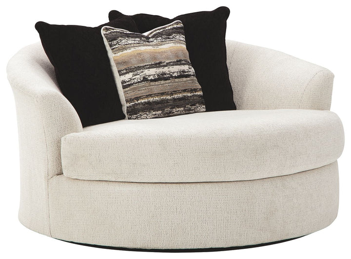 Cambri - Snow - Oversized Round Swivel Chair