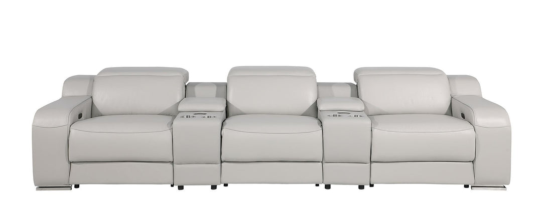 1116 - 5-Piece Modular Power Reclining Sofa In With 3 Power Recliners &amp; Power Headrests