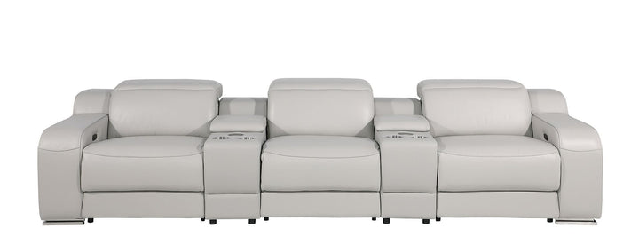 1116 - 5-Piece Modular Power Reclining Sofa In With 3 Power Recliners &amp; Power Headrests