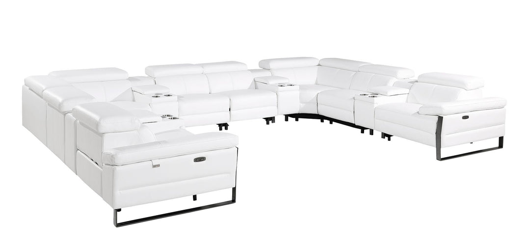 1246 - 12-Piece U-Shaped Modular Power Reclining Sectional With 4 Power Recliners And Power Headrests