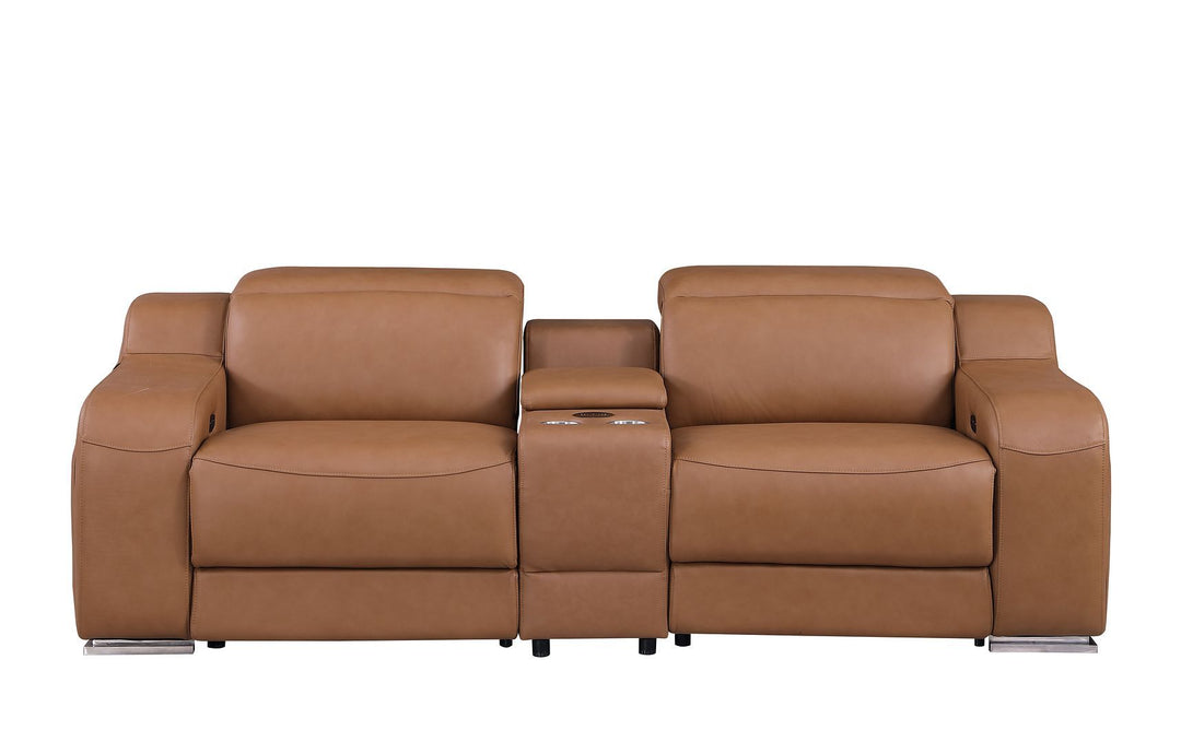 1116 - 3-Piece Modular Power Reclining Console Loveseat In With 2 Power Recliners &amp; Power Headrests