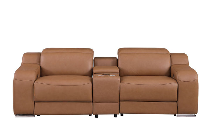 1116 - 3-Piece Modular Power Reclining Console Loveseat In With 2 Power Recliners &amp; Power Headrests