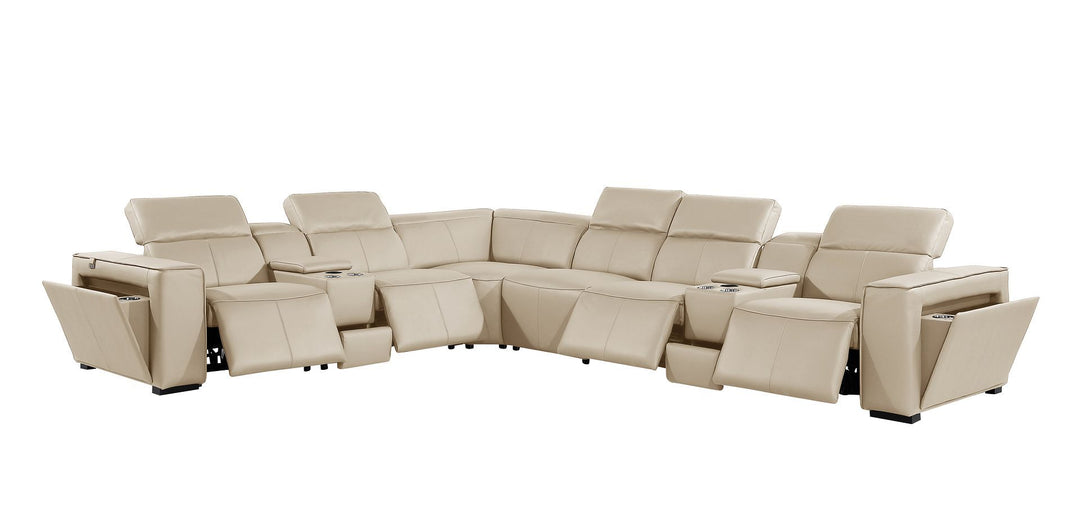 1224 - 8-Piece L-Shaped Sectional Sofa In With 4 Power Recliners &amp; Power Headrests