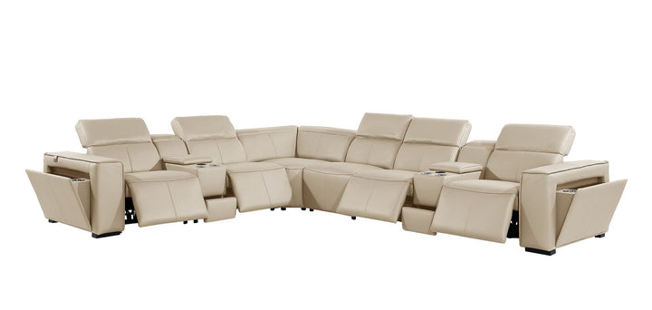 1224 - 8-Piece L-Shaped Sectional Sofa In With 4 Power Recliners &amp; Power Headrests