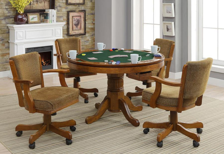 Mitchell - 5-Piece Dining And Game Table Set - Amber