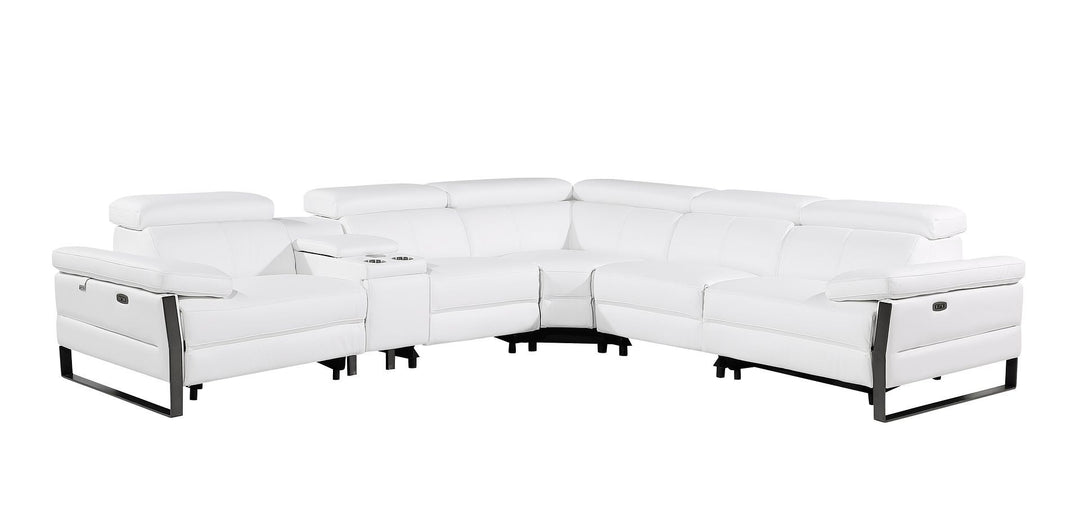 1246 - 6-Piece L-Shaped Modular Power Reclining Sectional With 3 Power Recliners And Power Headrests