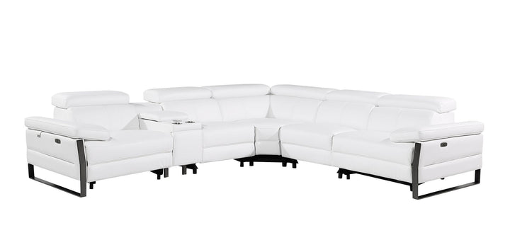 1246 - 6-Piece L-Shaped Modular Power Reclining Sectional With 3 Power Recliners And Power Headrests