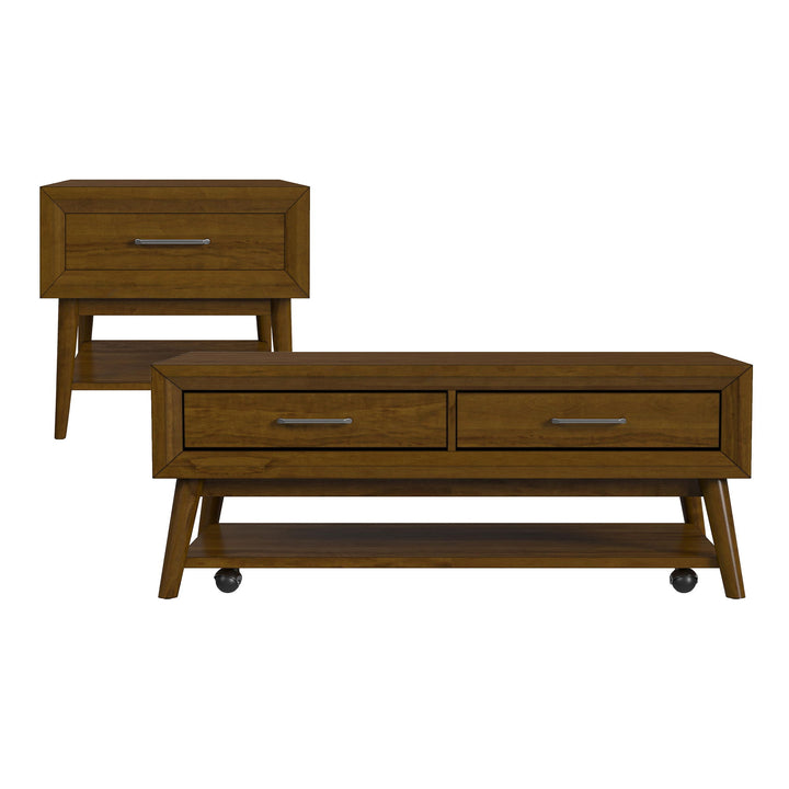 Santa Barbara - 2 Piece Occasional Table Set (Coffee Table &amp; End Table) - Walnut