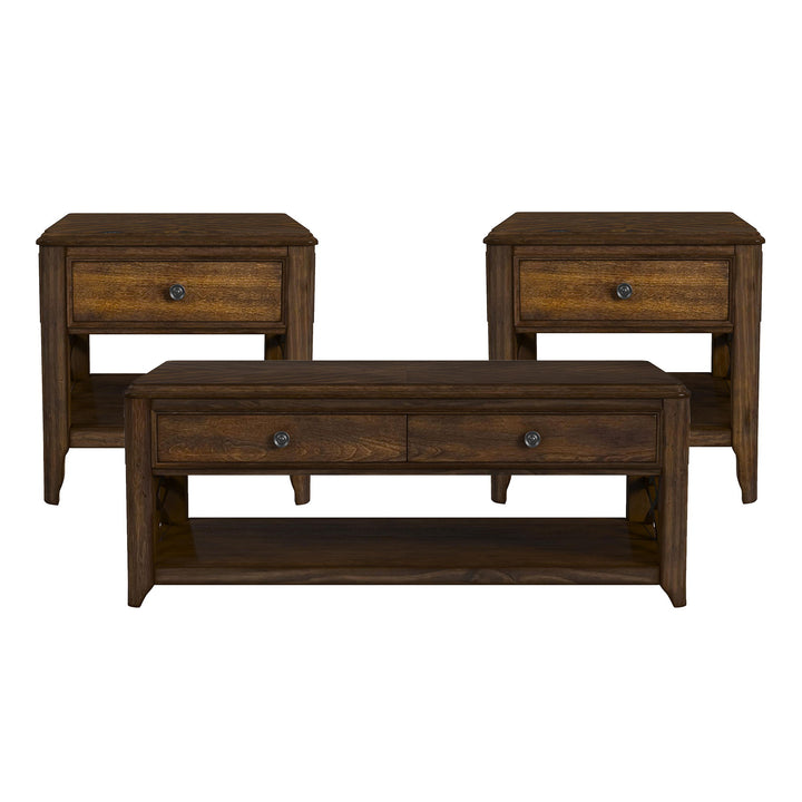 Phillipe - 3 Piece Occasional Table Set (Coffee Table &amp; Two End Table) - Cherry
