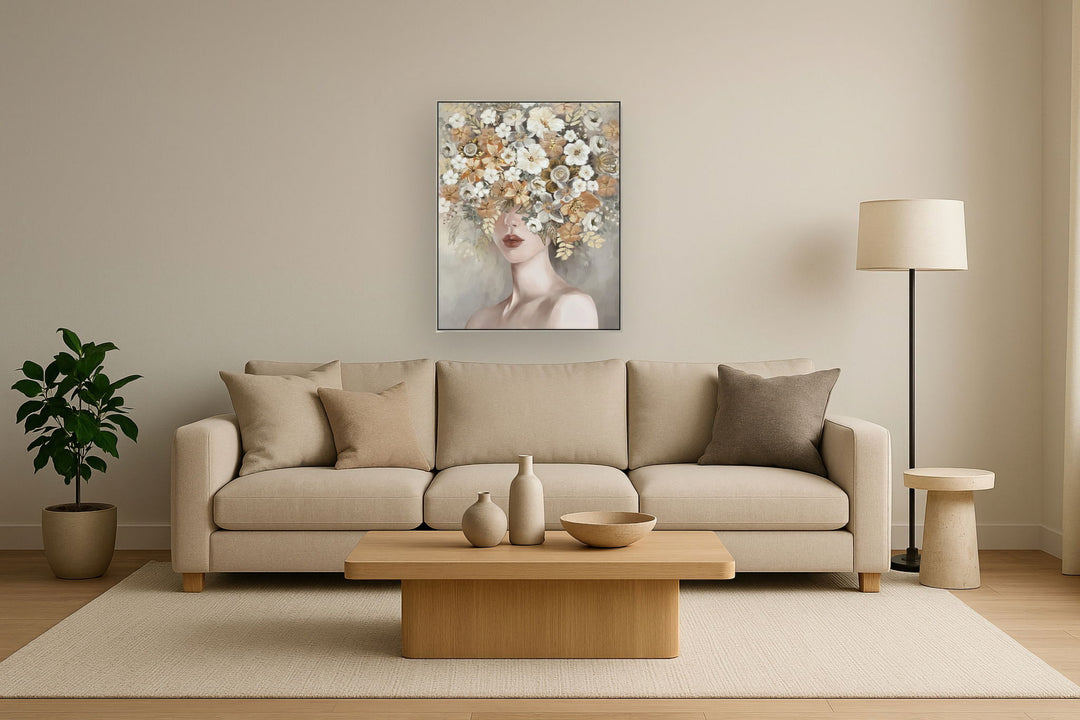 Blossom Veil Muse - 40" x 32" Framed Wall Art
