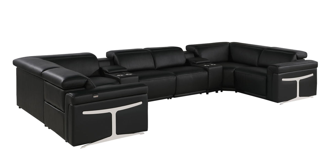 1126 - 8-Piece U-Shaped Sectional Sofa In With 4 Power Recliners &amp; Power Headrest