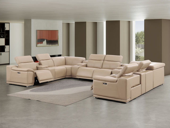 2679 - 12-Piece U-Shaped Power Reclining Sectional In Genuine Leather (4 Recliners)