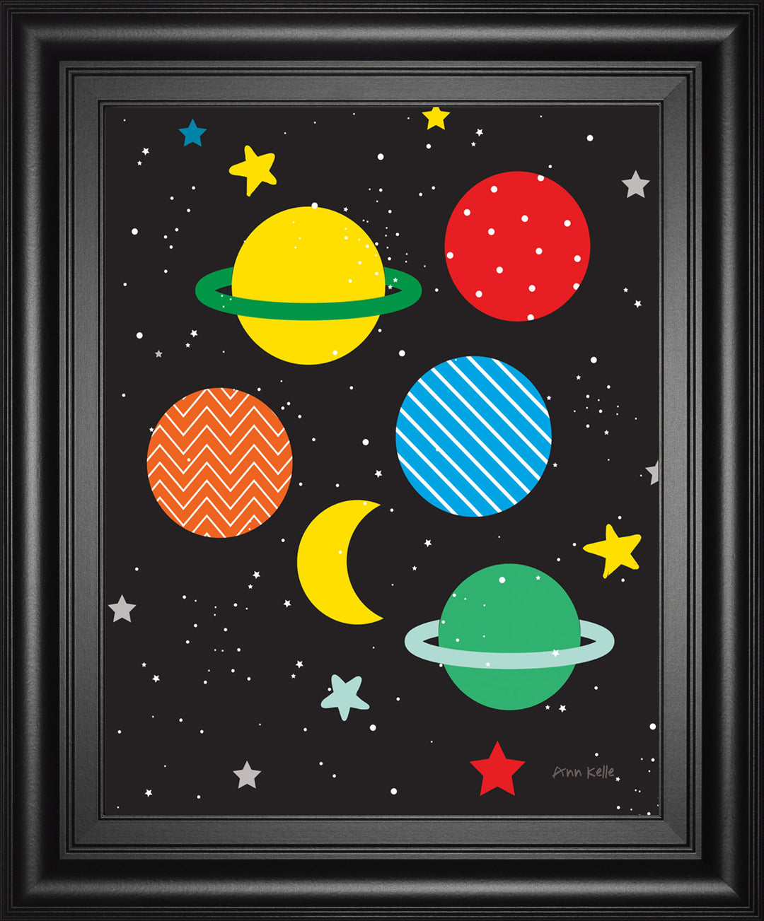 Outer Space By Ann Kelle - Framed Print Wall Art - Black