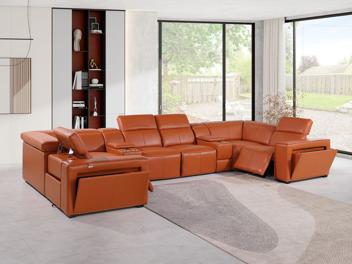 1224 - 8-Piece U-Shaped Sectional Sofa In With 2 Power Recliners &amp; Power Headrests