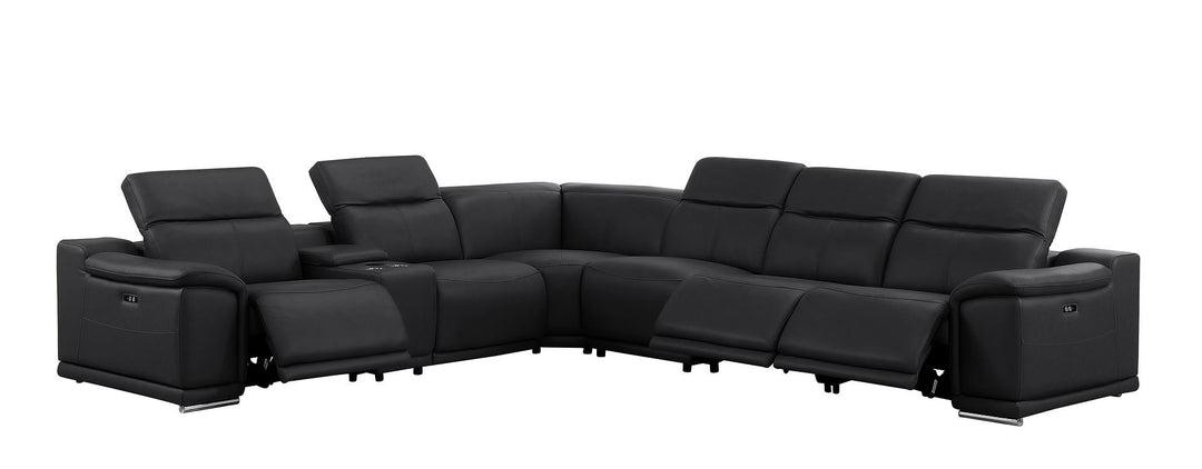 2679 - 7-Piece L-Shaped Power Reclining Sectional In Genuine Leather (3 Recliners)