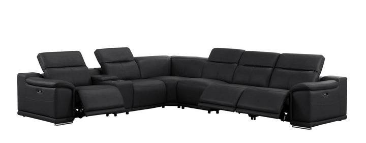 2679 - 7-Piece L-Shaped Power Reclining Sectional In Genuine Leather (3 Recliners)