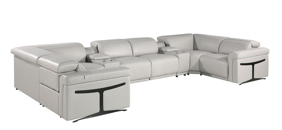 1126 - 8-Piece U-Shaped Sectional Sofa In With 4 Power Recliners &amp; Power Headrest