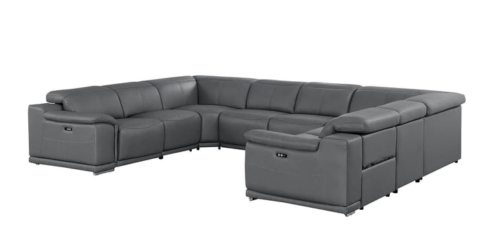 2679 - 8-Piece U-Shaped Power Reclining Sectional In Genuine Leather (4 Recliners)