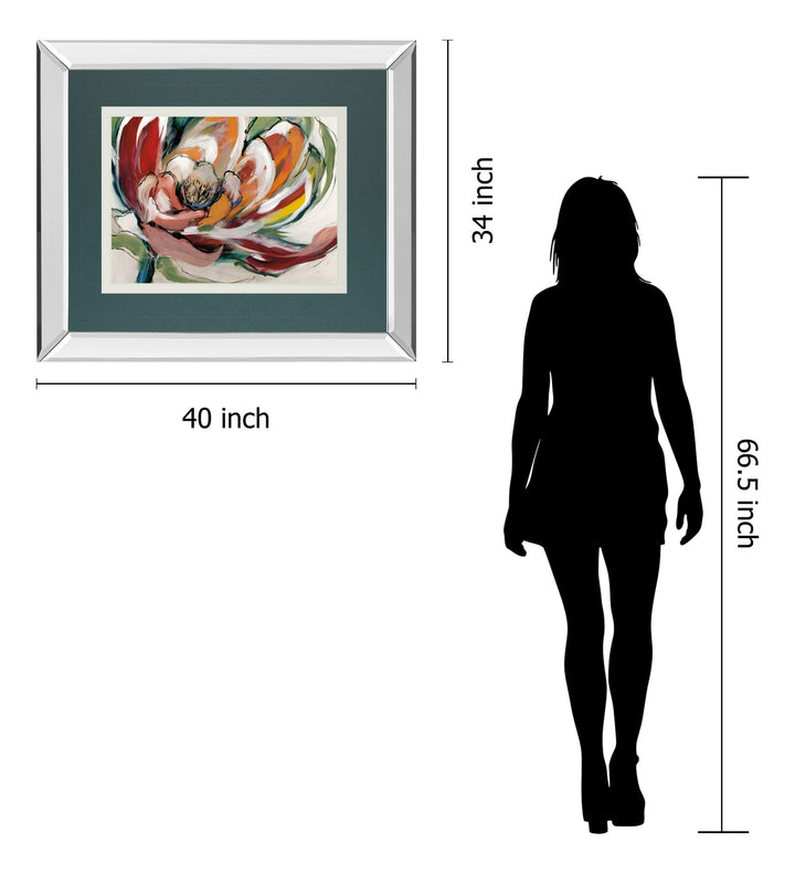Bloomed I By Fitsimmons, A. - Mirror Framed Print Wall Art - Dark Gray