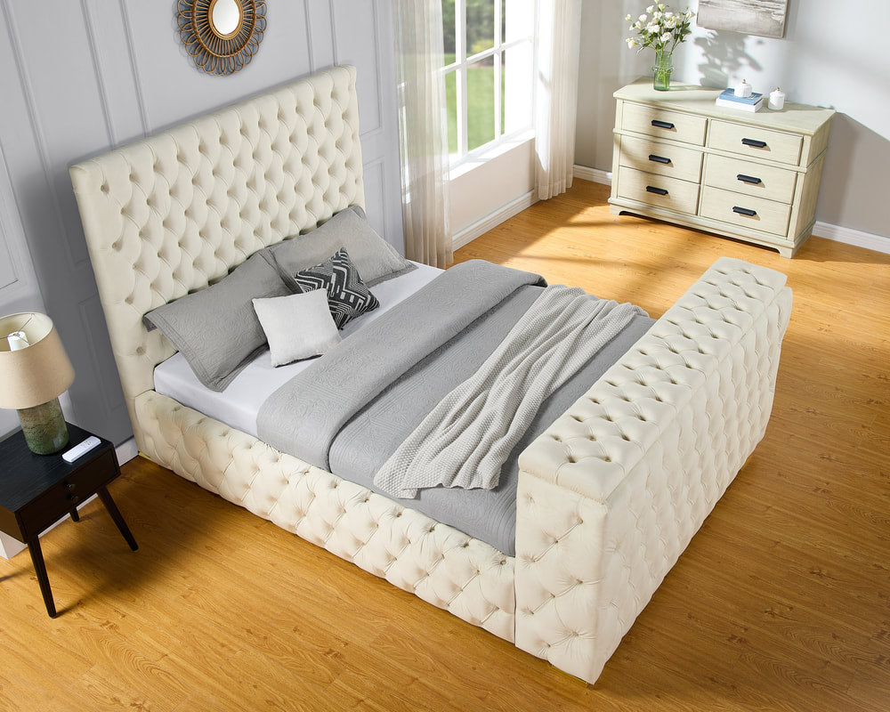 Future Beige Platform Bed