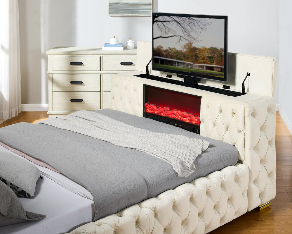 Fireplace TV Bed