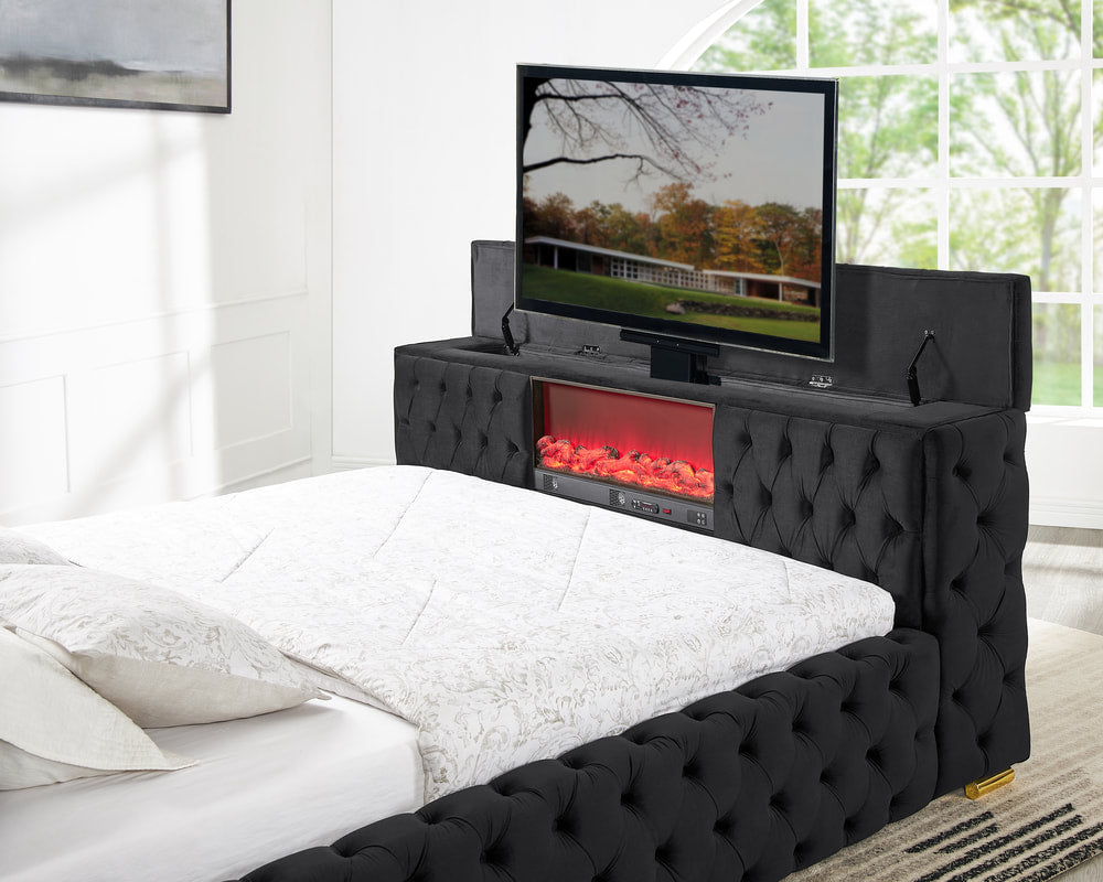 Fireplace TV Bed