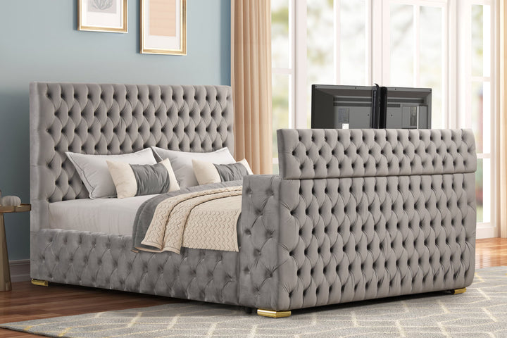 Future Gray Platform Bed