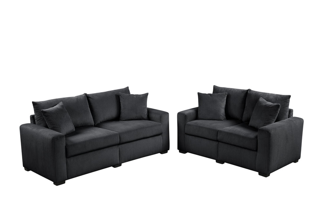 HH1123 Black - Sofa &amp; Loveseat Set