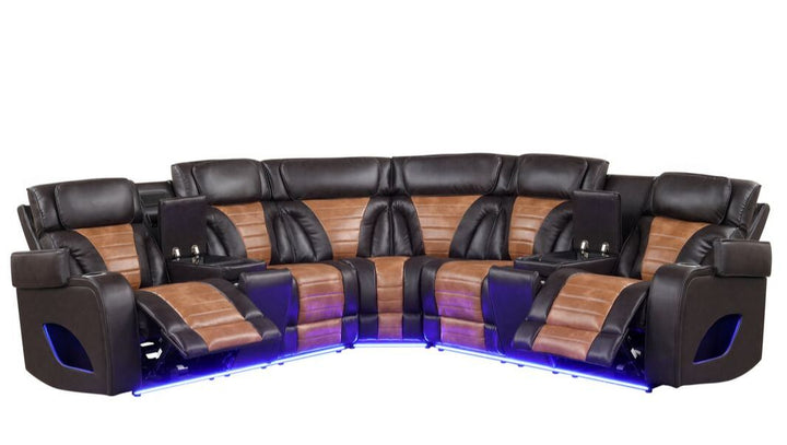 IBIZA POWER/POWER Brown Reclining Sectional