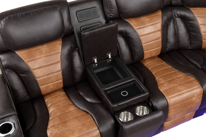 IBIZA POWER/POWER Brown Reclining Sectional