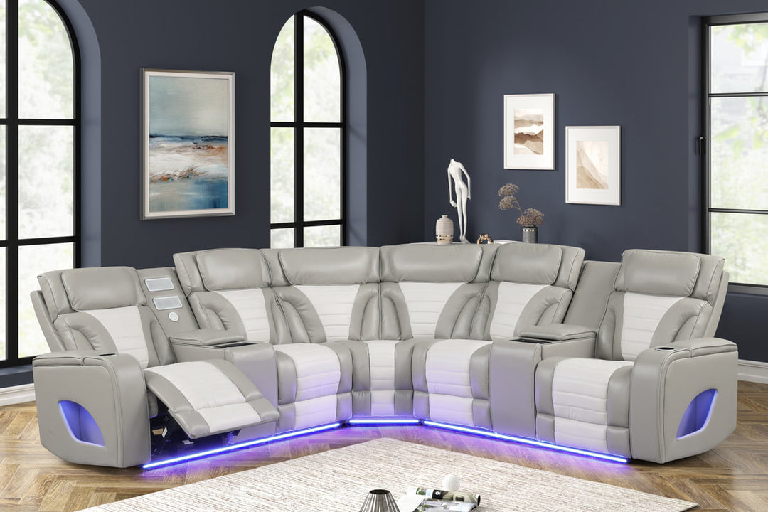 IBIZA POWER/POWER Gray Reclining Sectional