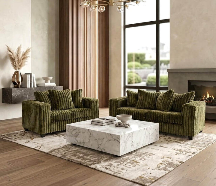 510 Olive- Sofa &amp; Loveseat Set