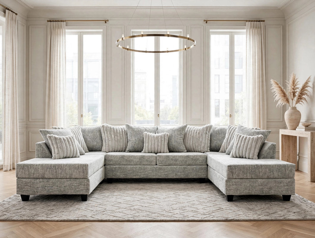 411 Gray - Double Chaise Sectional