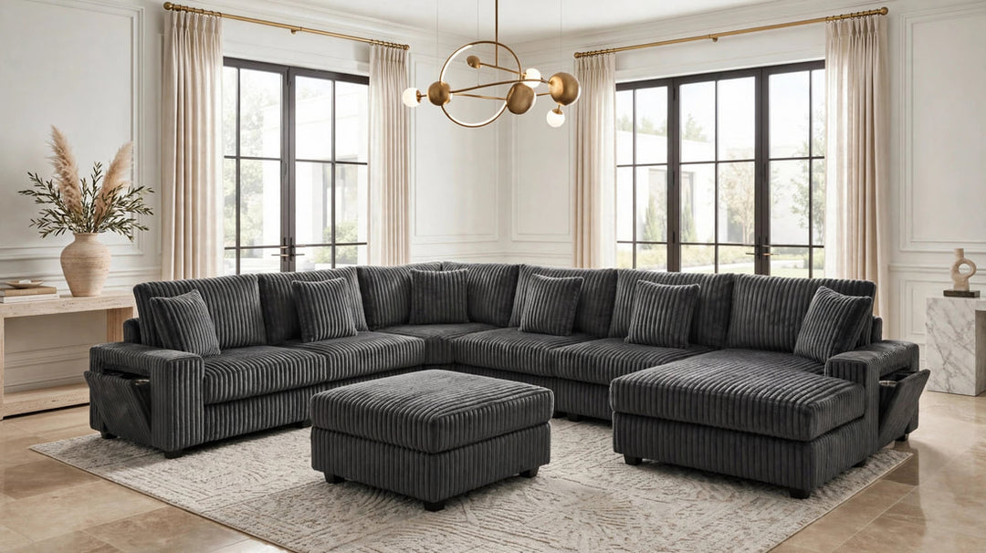 Bazooka Charcoal 7PC Sectional