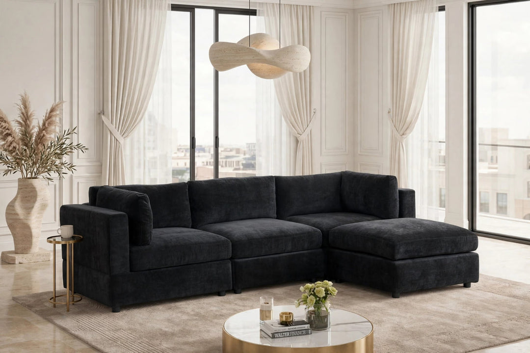 Milan Black Modular Sectional