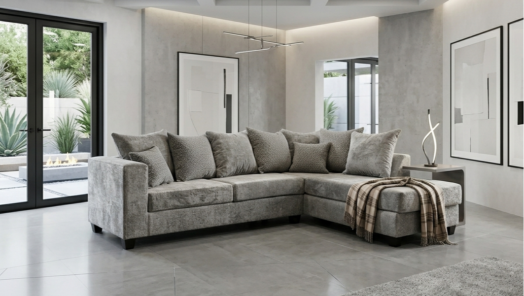 110 - Hudson Gray Sectional  ON SALE