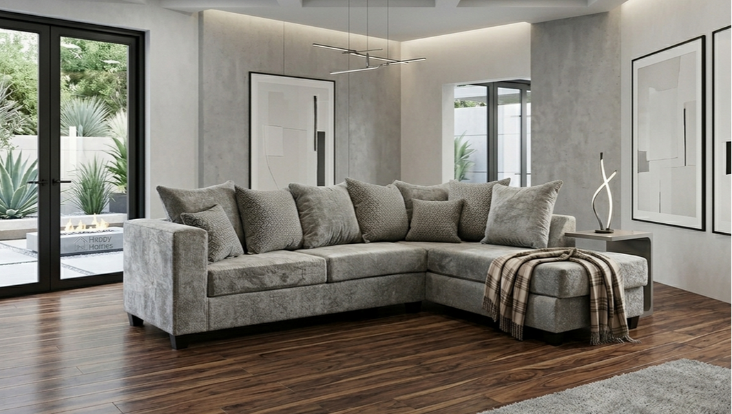 110 - Hudson Gray Sectional  ON SALE