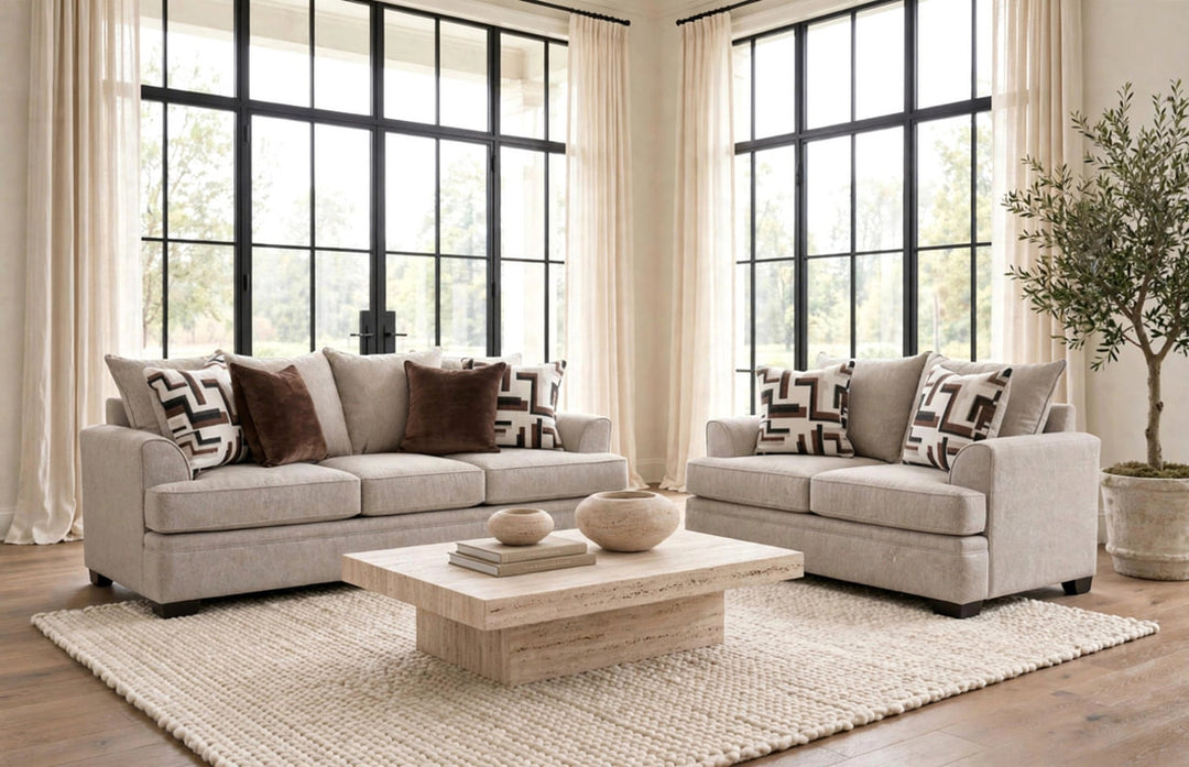 100 Coffee Sofa &amp; Loveseat Set